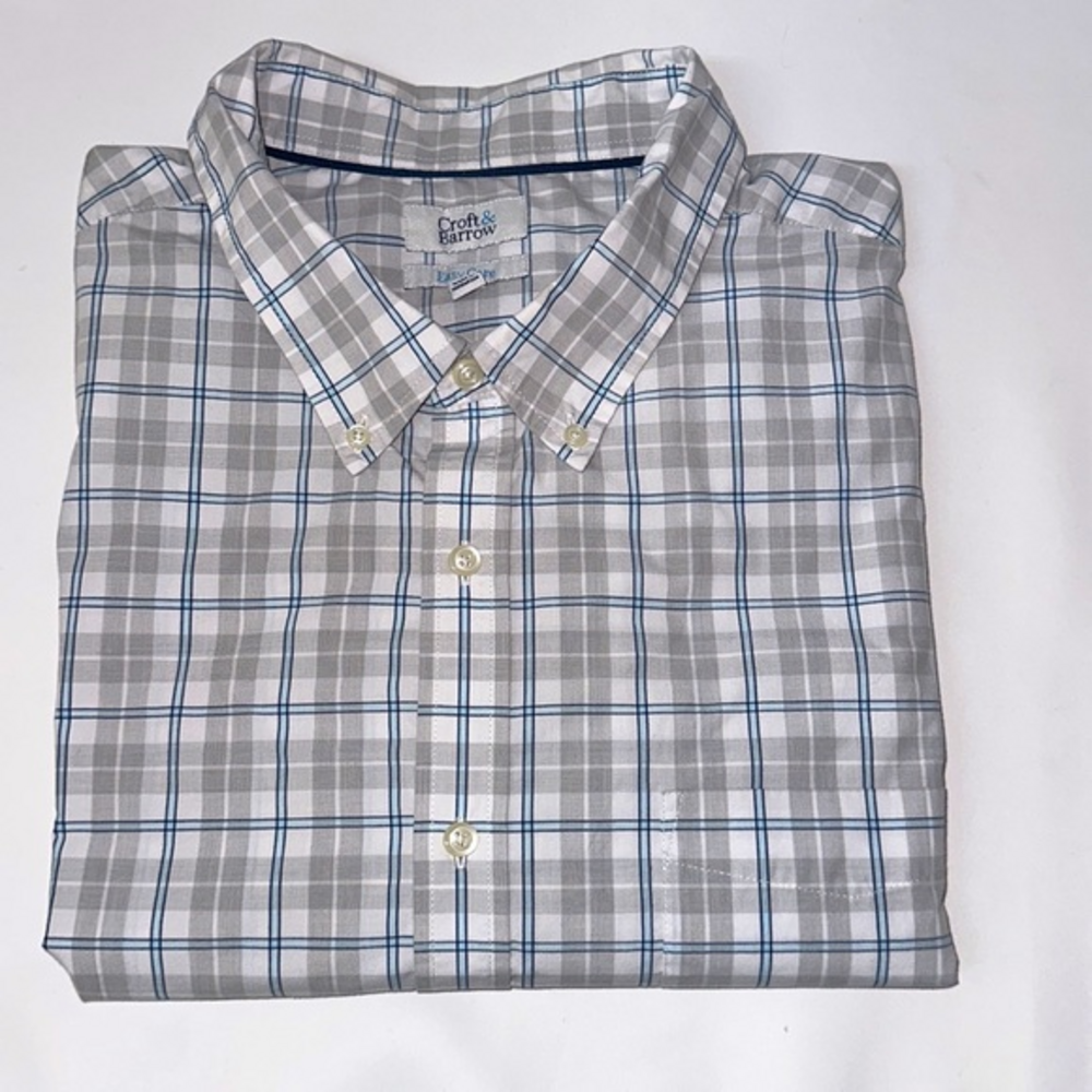 Croft & Barrow big & tall gray plus size mens casual dress shirt size 3XB (1086)